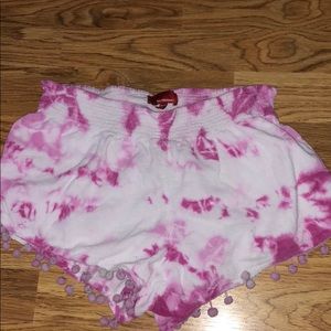 pink tie dye shorts